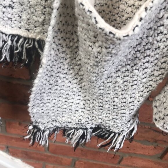 Free People Love Me Tender Hood Fringe Oversized Boho Cardigan Sweater Open Knit - Picture 12 of 16